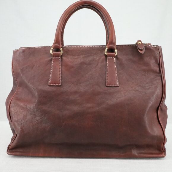 My Choice Leather Briefcase Womens Burgundy Bag Handbag Zip Lined Magnetic Italy - Picture 2 of 12